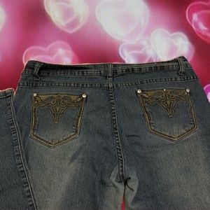 CLEO jeans with designs on butt